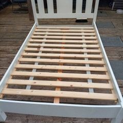 white bedframe