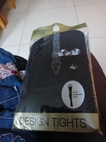 Dunnes  Stores  Designer  Tights  -  Mock Suspender  Tights.   S.Large.  B.N.W.T