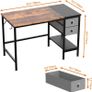 Computer Desk, Office Work Desk for student and worker, Writing Desk with drawer and Headphone Hook, Laptop Table with shelves, Modern Style Desks for Bedroom Image 2