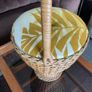 Mid Century Table Height Vintage Wicker Sewing Craft Basket 60s Image 5