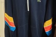 lacoste sport large navy blue red yellow hoodie