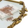 Antique Gold Baroque Mirror 64X48Hcm - Vintage Cast Iron Frame with Hand-Carved Resin Florals, Shatterproof Wall Mirror for Bathroom, Living Room & Bedroom Image 4