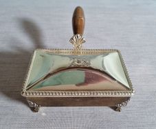 Vintage  F.B. ROGERS Silver Co. Cigarette Butler