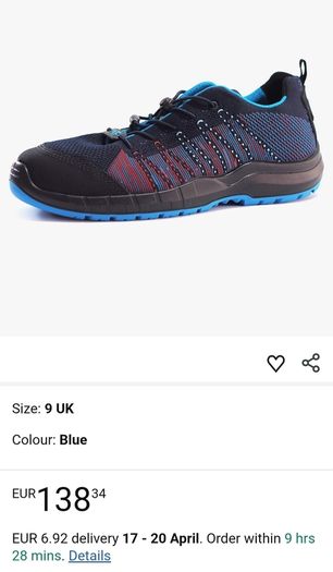 Aboutblu Safe Knit Le Mans Safety Boots Trainer - S3 ESD SRC - Navy  UK9 43