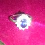 Lovely dressy blue and white stone ring , silver . Image 3