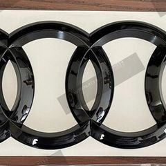 Black Gloss Rear Boot Trunk Ring Badge Emblem For Audi A3 A4 S4 A5 A6 S 192x66mm