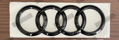 Black Gloss Rear Boot Trunk Ring Badge Emblem For Audi A3 A4 S4 A5 A6 S 192x66mm