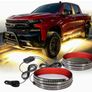 White Amber LED Side Marker Light Bars, Strobe Running Lamp Kit, Surface Mount Emergency Warning Light for Truck SUV Vehicle, 12V Exterior Automotive Image 2