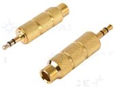 New Gold Audio 3.5 mm Male 1/8 To 6.5 mm 1/4 Female Stereo Adapter 6.3 mm #241