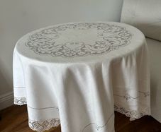 Vintage Hand Embroidered Tablecloth