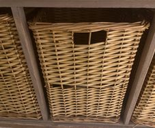 Wicker Basket Storage Unit