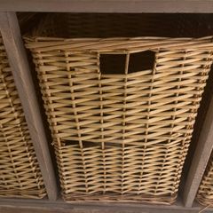 Wicker Basket Storage Unit