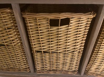 Wicker Basket Storage Unit