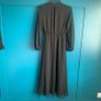 Ladies long black maxi dress with v neck detail Image 2