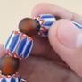Vintage Venetian Style Chevron & African Glass Beads Bracelet Image 9