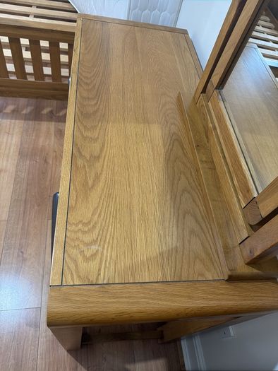 Solid Oak Bedroom Furniture (Double Bed, Mattress, Locker, Dressing table, Chest)