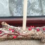 Lovely Timber Log Candle Holder With Candle. Image 2