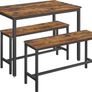 Dining table, kitchen table set, with 2 benches Image 4