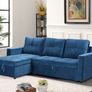 Blue Corner Sofa Bed with Storage & Pull-Out Base Image 5