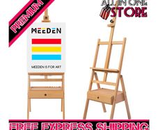 Frame Easel with Art Supply Storage Drawer Adjustable (60.75 inch) Solid Beech Wood Easel Stand for Artists (FREE SHIPPING)