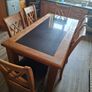 Solid oak dining room table and 6 chairs Image 2