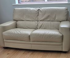 Natuzzi Cream Leather Sofas 2 seater and 3 seater