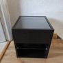 IKEA Black Brown Bedside Table / Nightstand with Glass Top Image 9