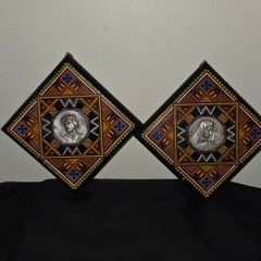 Jesus Christ and Virgin Mary Plaque Wall hangings
