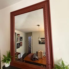 Dark brown over mantle mirror