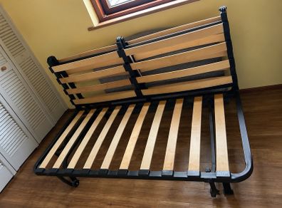 Two-seat sofa-bed frame, black Ikea LYCKSELE