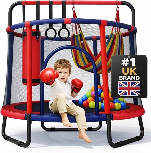 40'' Rebounder Trampoline for Adults, Foldable Mini Indoor Trampoline with 4-Level Adjustable Handlebar, Max User Weight 450 lbs, Quiet Indoor & Outdoor Fitness Trampolines Workout