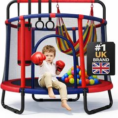 40'' Rebounder Trampoline for Adults, Foldable Mini Indoor Trampoline with 4-Level Adjustable Handlebar, Max User Weight 450 lbs, Quiet Indoor & Outdoor Fitness Trampolines Workout