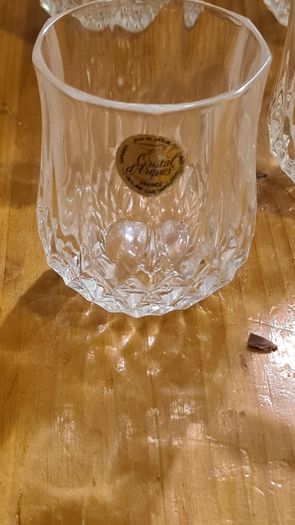 6 X Beautiful Crystal D'arques Small Sherry Glasses In Mint Condition.