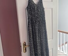 M&S Collection Black & White Spot Print Maxi Dress Brand New no tags