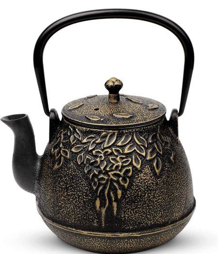 Toptier Japanese Cast Iron Teapot with Stainless Steel Tea Infuser, Durable Cast Iron Kettle Set, Retro Design Tea Kettle Coated with Full Enameled Interior 32 oz / 950 ml MULTIPLE COLOURS AVAILABLE, SEE PHOTOS (FREE POSTAGE)
