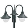 Garden Post Light E27 220 cm Aluminium 3-Lantern Dark Green Image 2