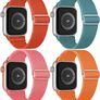 4 Pack Stretchy Nylon Strap Compatible with Apple Watch Straps 38mm 40mm 41mm 42mm(series 11 10), Adjustable Sport Elastic Bands for iWatch Series 11/10/9/8/7/6/5/4/3/2/1/Ultra3/2/1/SE3 Image 6