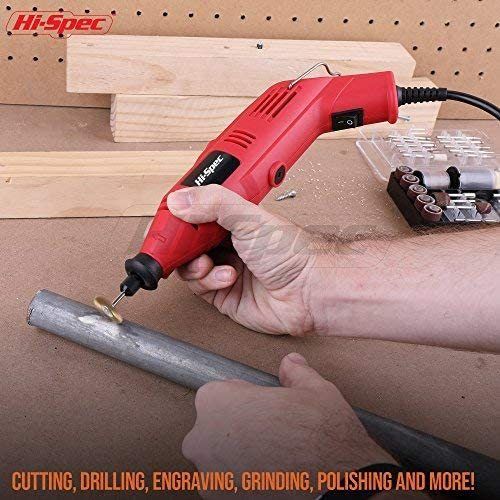 Corded Rotary Power Tool & Accessories Kit for DIY Repairs, Hobbies & Craftwork. Precision & Fine Drilling Cutting, Trimming, Grinding & Sanding. Supplied with Dremel Compatible Bits