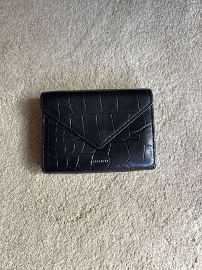 All Saints Black Leather Wallet
