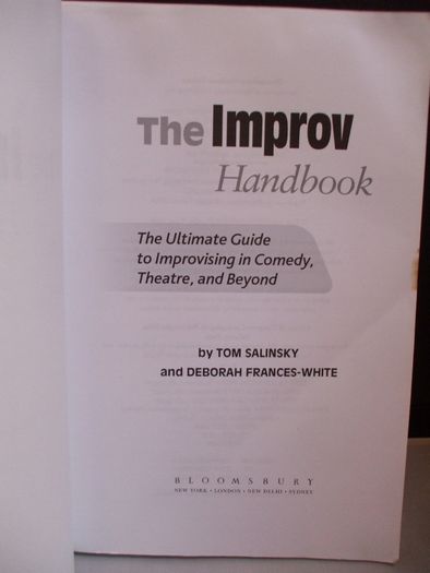 SALE!  THE IMPROV HANDBOOK The Ultimate Guide to Improvising in Comedy, Theatre, and Beyond by Tom Salinsky and Deborah Frances-White