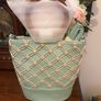 Price reduced -Brand new bag mint green bag still wooden handles Image 2