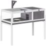 Wooden Turtle House with Mesh Roof, Removable Tray and Lamp Holder 104x53x82 cm Gray and White Image 2