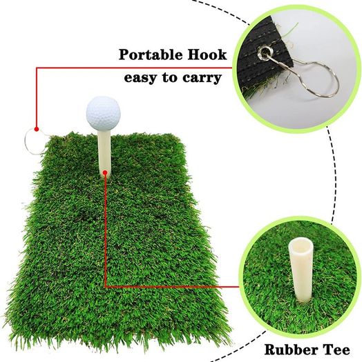 Golf Mat Turf Winter Rules Fairway Hitting Mats with Clip and Hole for Garden Backyard Indoor Outdoor Lightweight Portable