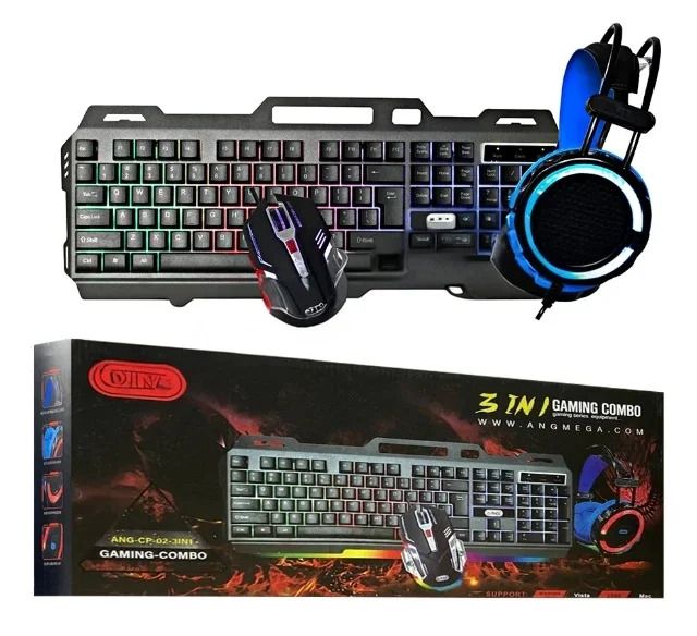 ANG CP02 Wired 3 in 1 Gaming Keyboard + Mouse + Headphone Combo