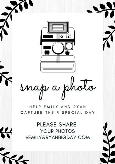 Snap a photo wedding board A3, A2, A1, A0 sizes
