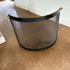 Contemporary black curved fire guard