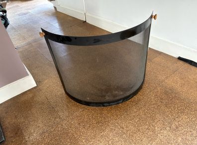 Contemporary black curved fire guard