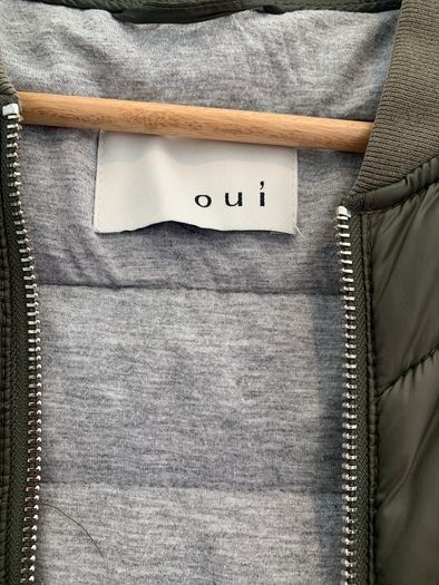 OUI light puffer jacket in dark olive green (10-12)