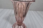 Pink pressed glass Walther Art Deco vase