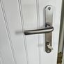 Pallido composite Door & frame in excellent condition only 1 Yr old has low threashold comes with 3 keys there is 2 side glass frosted panels optional can sell door & frame on its 0wn Image 5